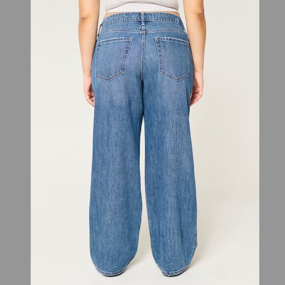 Hollister Curvy Mid-Rise Medium Wash Baggy Jeans - Picture 6 of 6